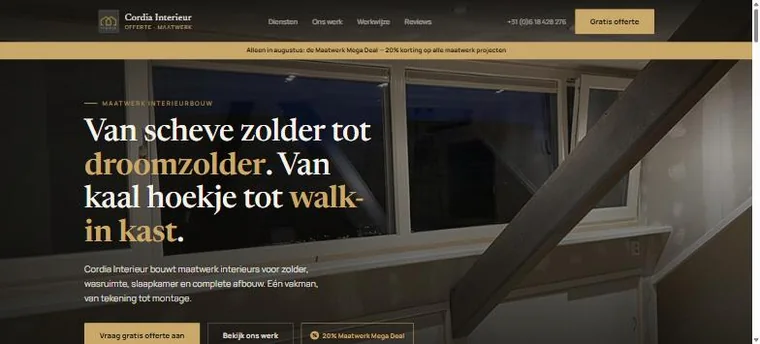 Website die wij bouwden voor Cordia Interieur